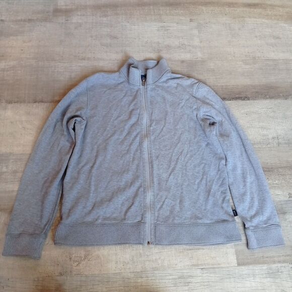 Hugo Boss Jacket Men L Gray Blue Reversable Full Zip Business Casual Sweater - Picture 1 of 8